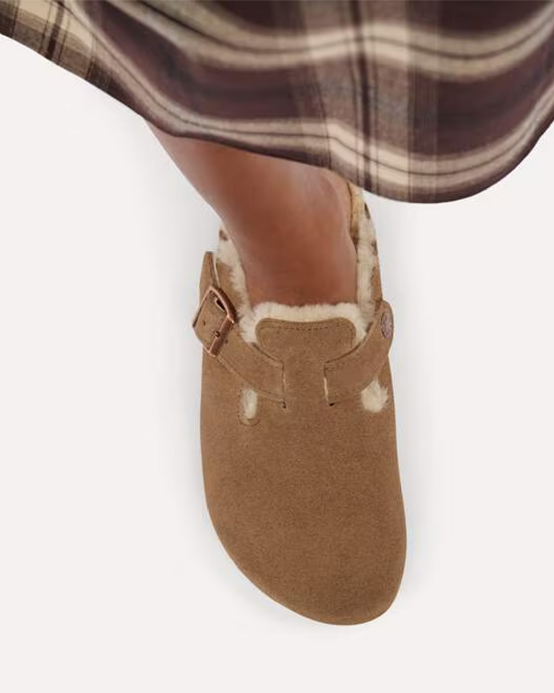 M Boston Shearling Dark Tea Suede/Leather 1032440