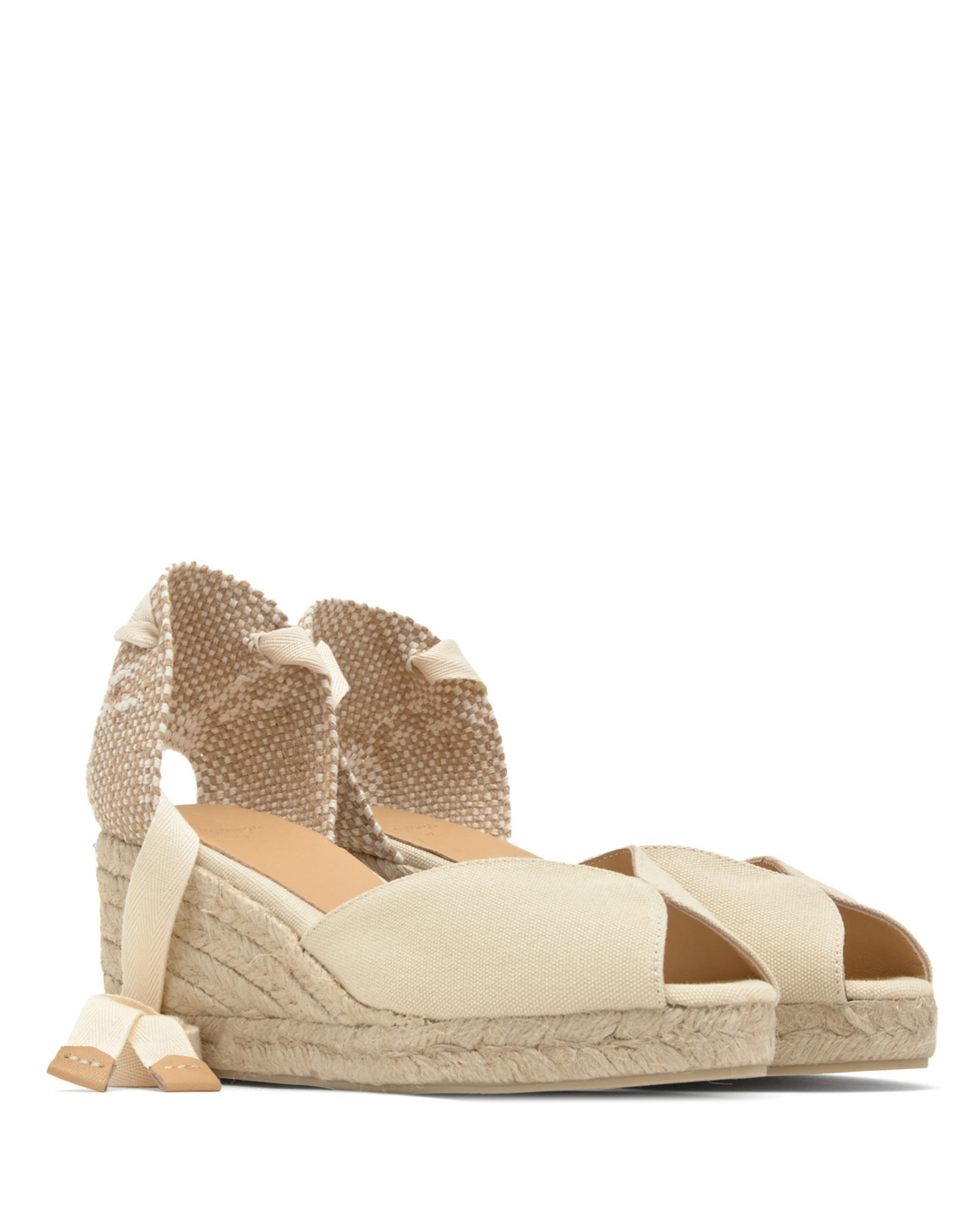 Bilina 6 Ivory Peeptoe Wedge Espadrille