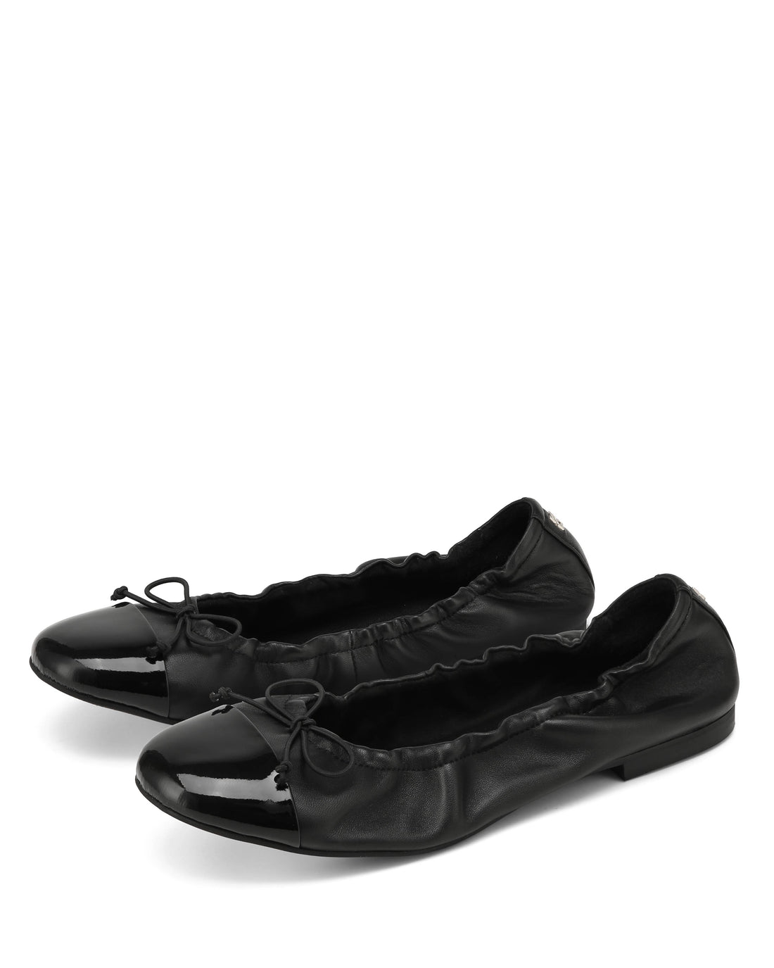 Cambria Black Leather/Black Patent Toe