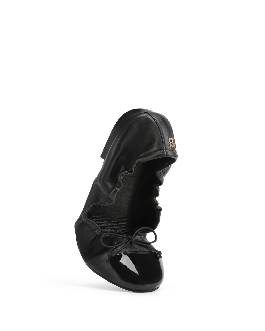 Cambria Black Leather/Black Patent Toe