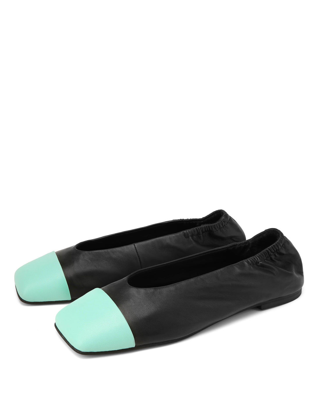 Clemmi Black Leather/Mint Toe