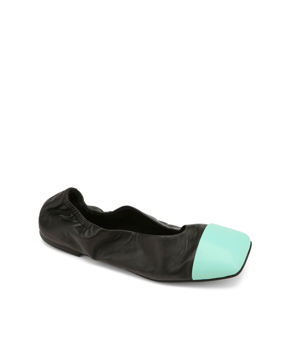 Clemmi Black Leather/Mint Toe