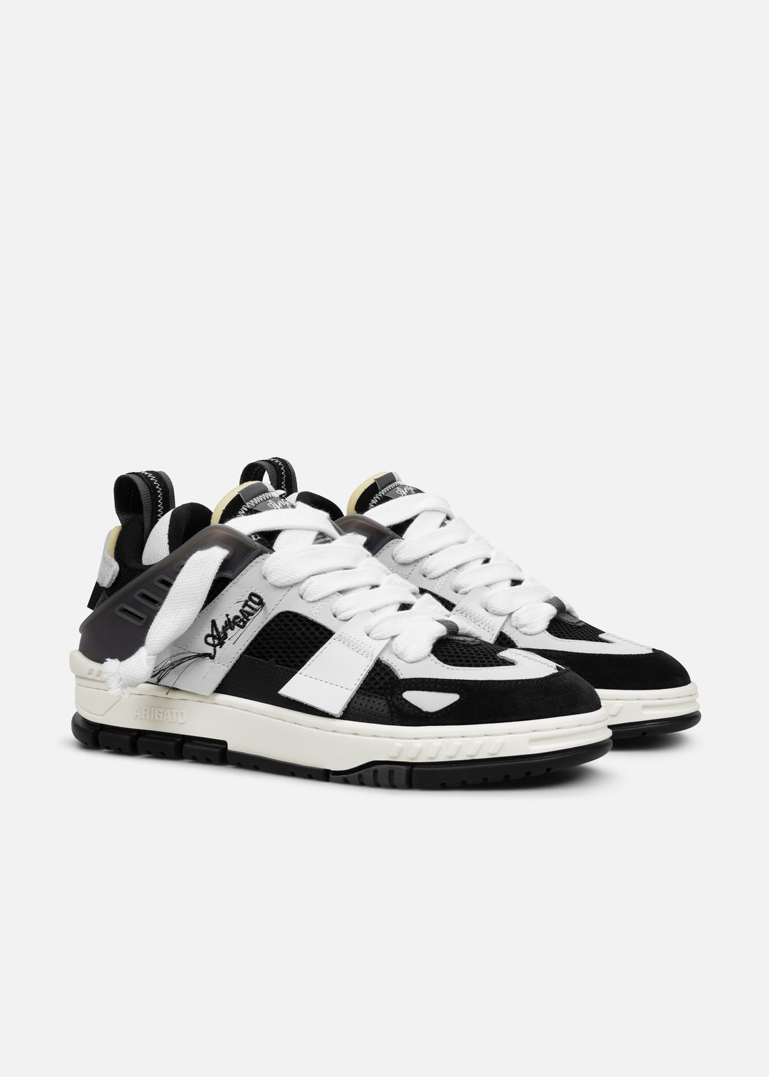 W Area Patchwork Black/White Leather/Suede