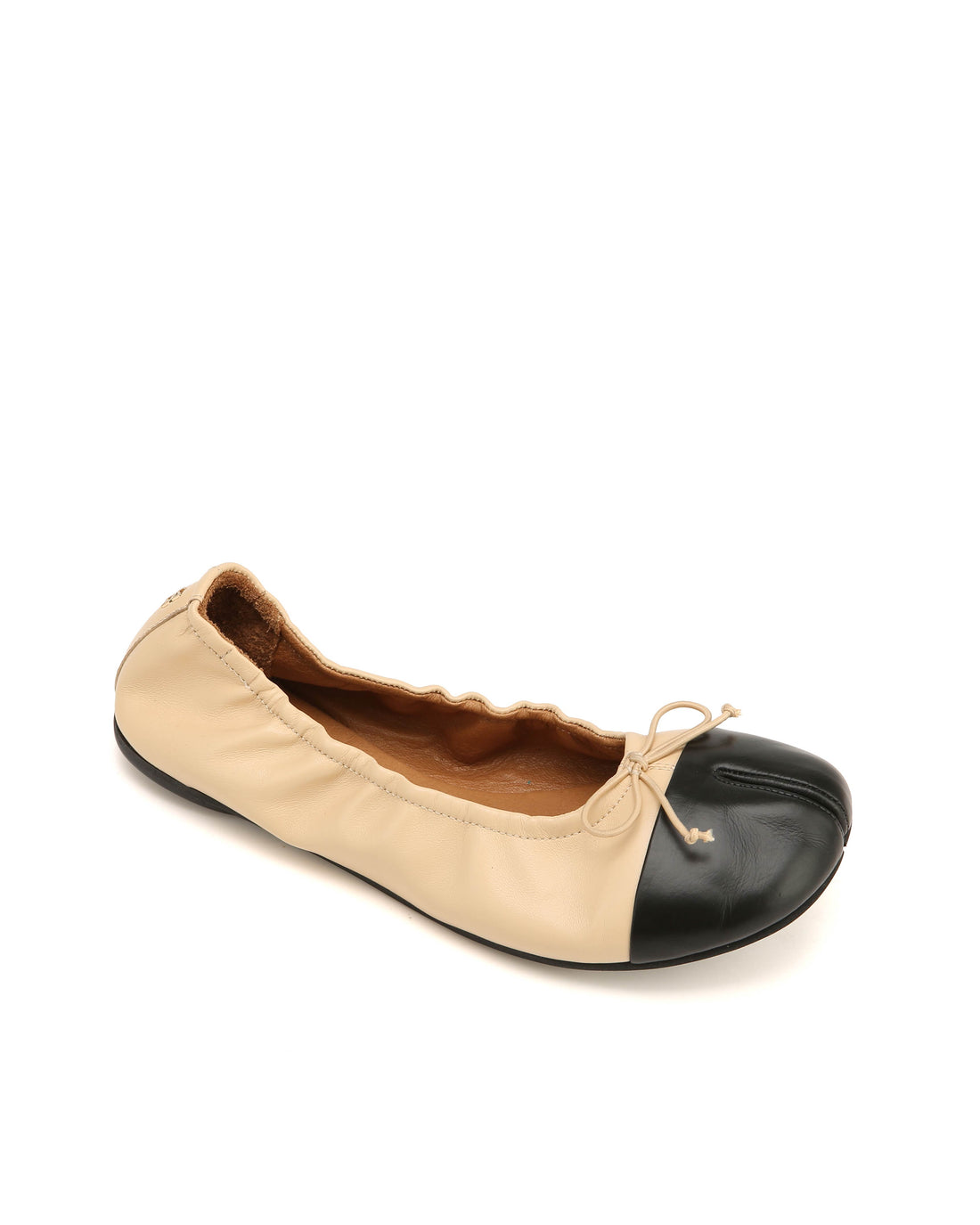 Madison Beige Leather/Black Toe