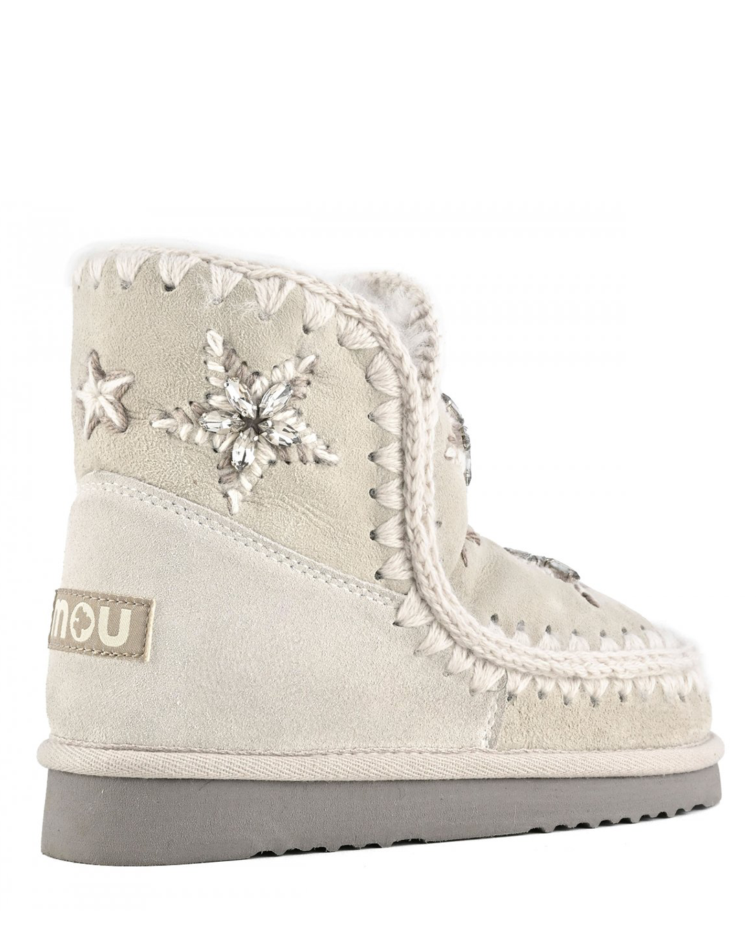 Eskimo Wool Stars & Rhinestones Silver Birch Suede MU.FW101077A