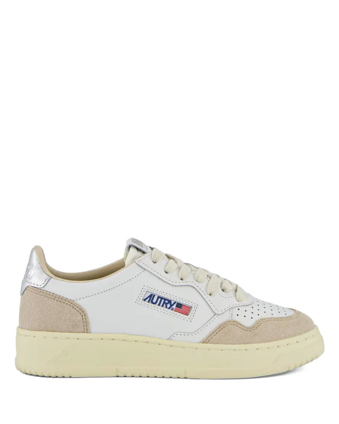 Medalist Low Wom White/Beige/Silver Leather/Suede