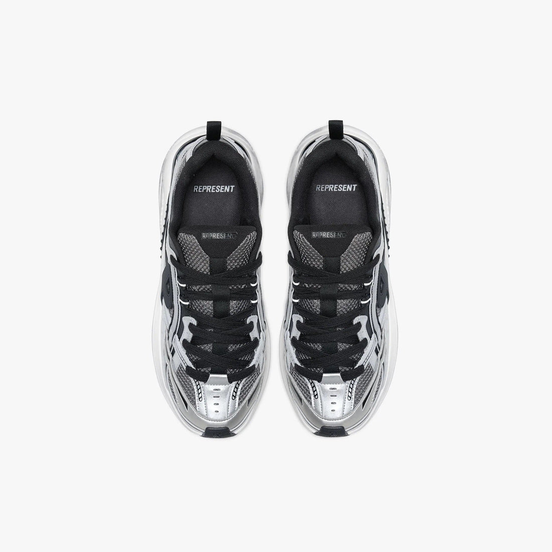 Fashion Runner Silver/Black Leather/Mesh