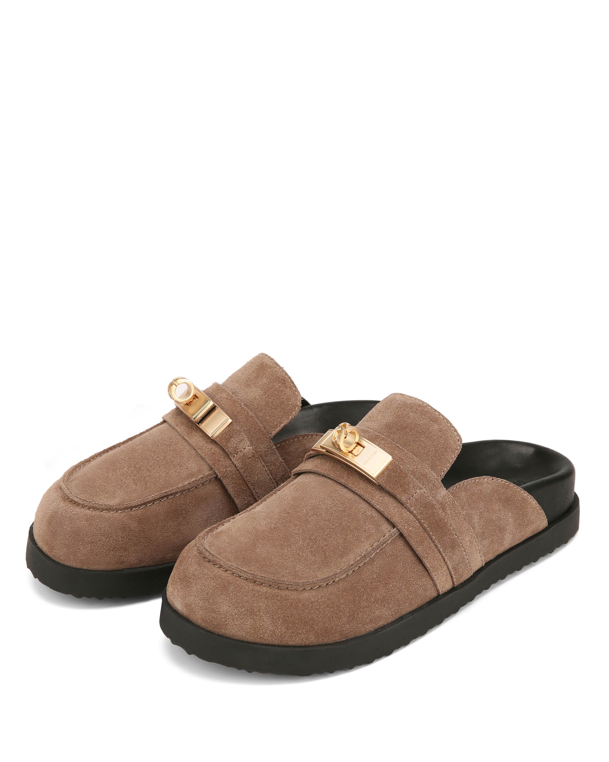 Tammy Mushroom Suede Mules - side view