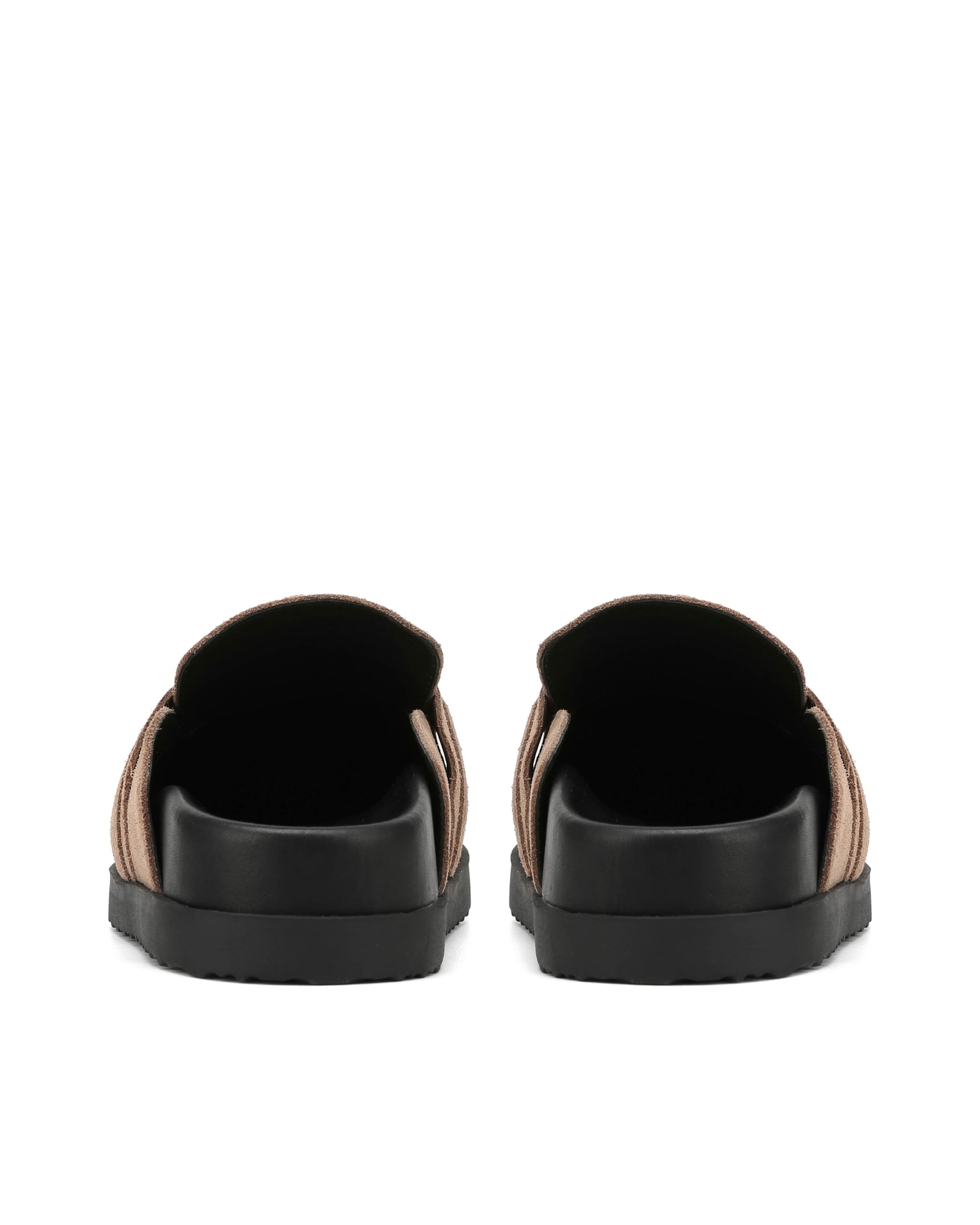 Tammy Mushroom Suede Mules - heel view