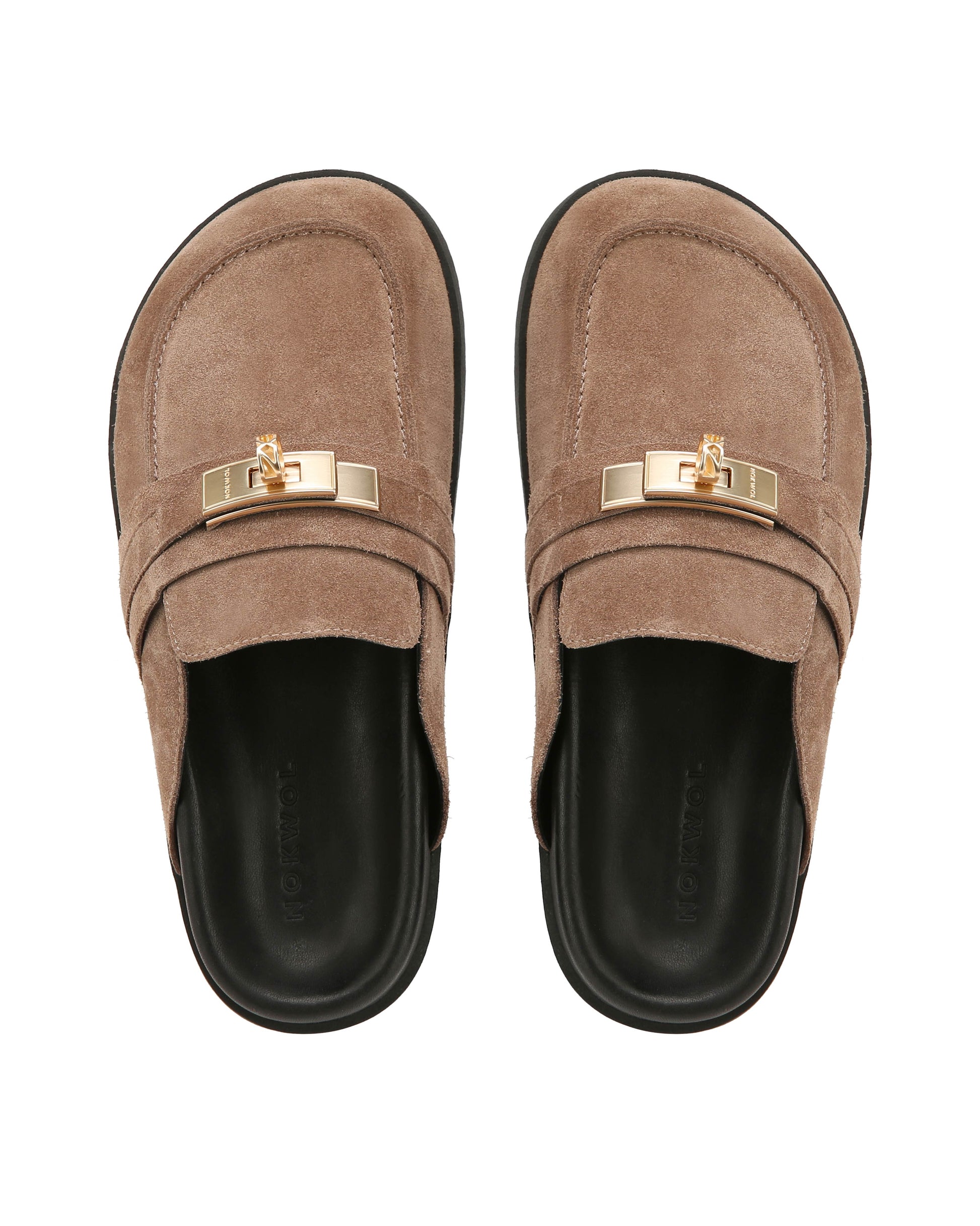 Tammy Mushroom Suede Mules - pair view