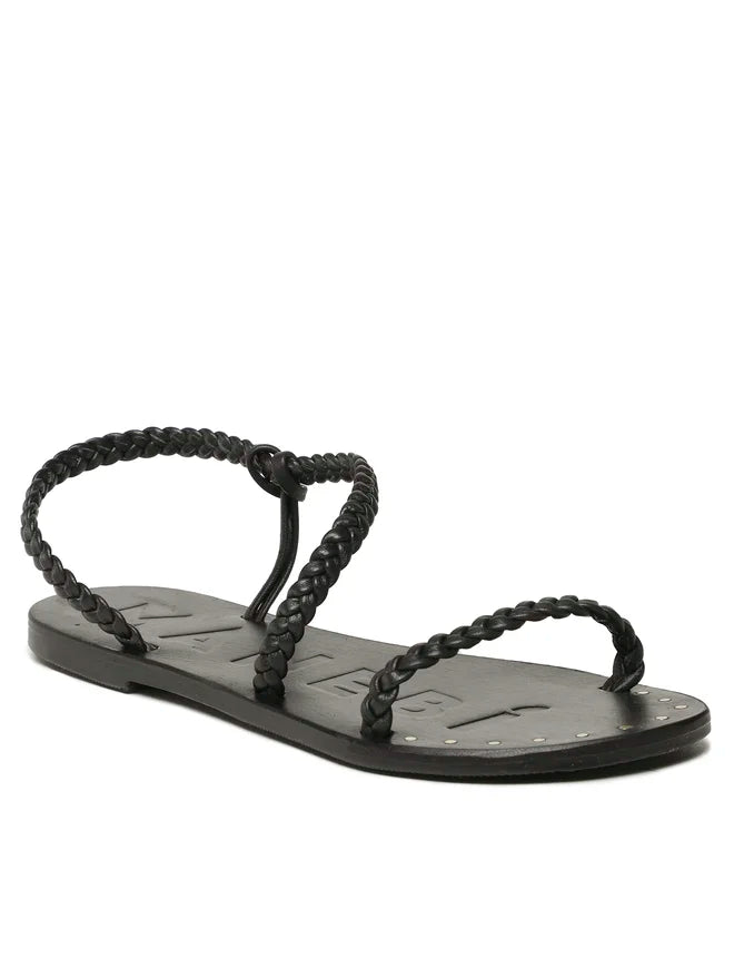 Braided Sandal Black Leather